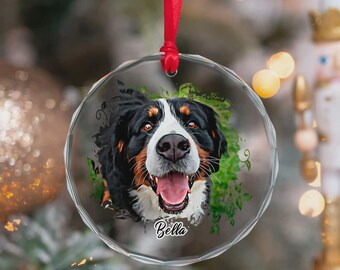 Custom Dog Ornament, Dog Christmas Ornaments, Pet Ornament, Pet Memorial Gifts, Pet Loss Keepsake, Personalized Ornament, Memorial Ornament