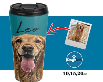 Personalized Pet Travel Mug, Dog Tumbler Customized, Custom Pet Tumbler, Dog Travel Mug personalized, Dog Mom Travel Mug, Dog Mum Tumbler