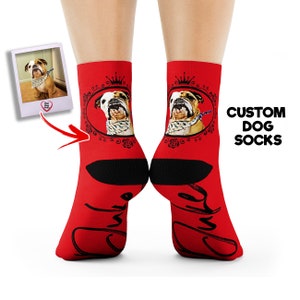 Dog Socks, Crew/Knee High Socks, Face Socks, Custom Face Socks, Photo Socks, Sports Socks, Picture Socks, Photo Gifts