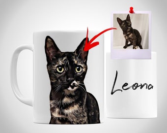 Aangepaste huisdiermok, huisdierportretmok, gepersonaliseerde huisdiermok, gepersonaliseerde huisdiermok, kattenliefhebber cadeau, hondenliefhebber cadeau, huisdierliefhebber cadeau, huisdierfotomok, aangepaste hondenmok