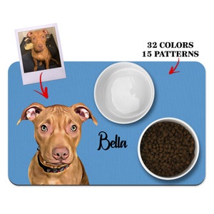 Custom Dog Mat, Personalized Dog Portrait Placemat, Custom Pet Portrait Food Mat, Pet Bowl Mat, Cat Feeding Mat