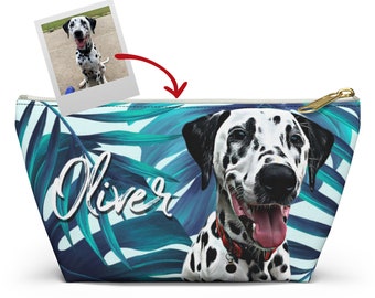 Bolsa de accesorios personalizada para mamá perruna, bolsa de regalo para mamá perruna, bolsa de maquillaje para mamá perruna, bolsa de cosméticos personalizada para mascotas con foto de perro, regalo para amantes de los perros