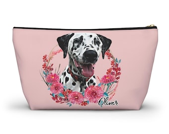Personalized Dog Mom Makeup Pouch: Custom Pet Photo Cosmetic Bag, Multiple Colors and Designs