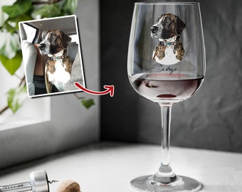 Copa de vino personalizada para mascota, copa de vino personalizada para perro, elaboración de copas, retrato de mascota, copa de vino personalizada, regalo para amantes del vino, regalo para amantes de los perros