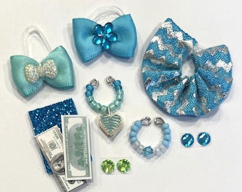 Lote personalizado de 9 piezas de accesorios de ropa para Littlest Pet Shop LPS, faldas, lazos y collares