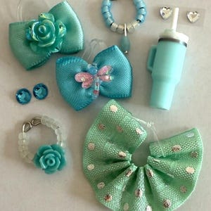 8 PC Clothes Accessories Custom Lot for Littlest Pet Shop LPS Skirt Bows Collars