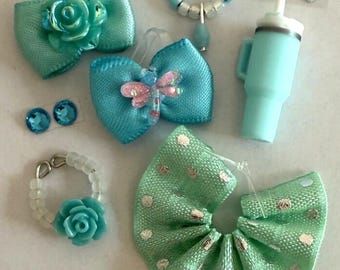 8 PC Clothes Accessories Custom Lot for Littlest Pet Shop LPS Skirt Bows Collars