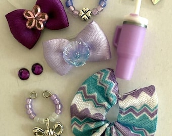 8 PC Clothes Accessories Custom Lot for Littlest Pet Shop LPS Skirt Bows Collars