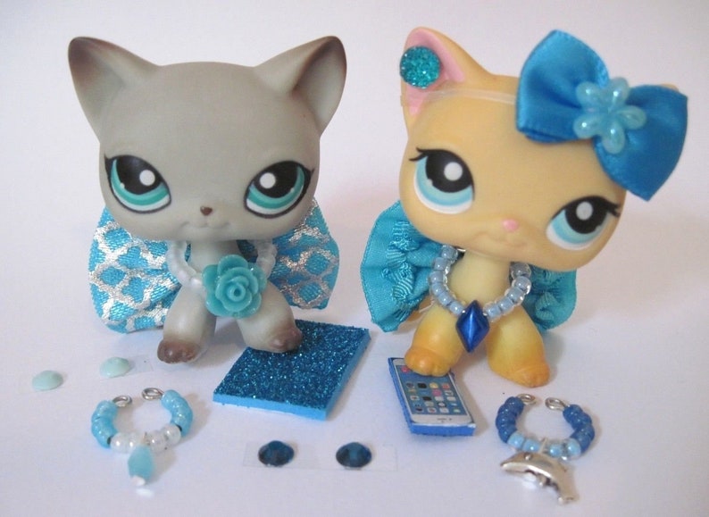 Littlest Pet Shop LPS 12 PC Clothes BLUE Accessories Custom Etsy