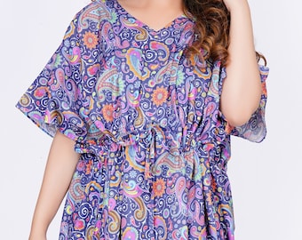 Long Short Regular Plus Size Cotton Caftan for Woman All Sizes Printed Kaftan M46 P4062