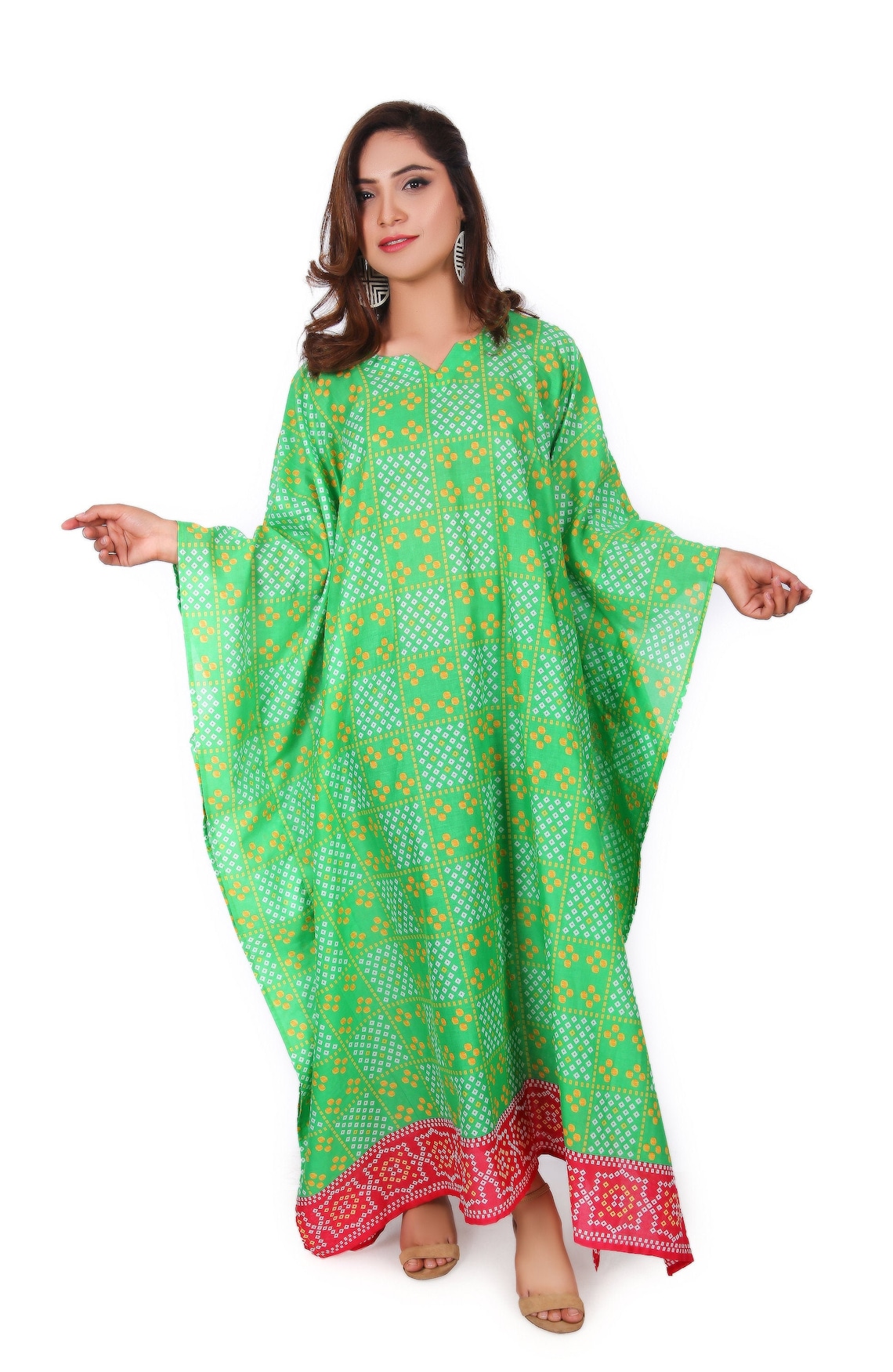 Cotton Lawn Batwing Caftan Plus Size Kaftan Shirt Dress 2X 3X Etsy