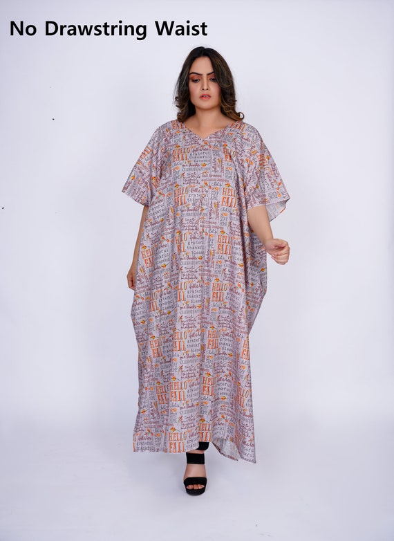 Plus Size Caftan for Woman Printed Kaftan Cotton Caftan Loungewear
