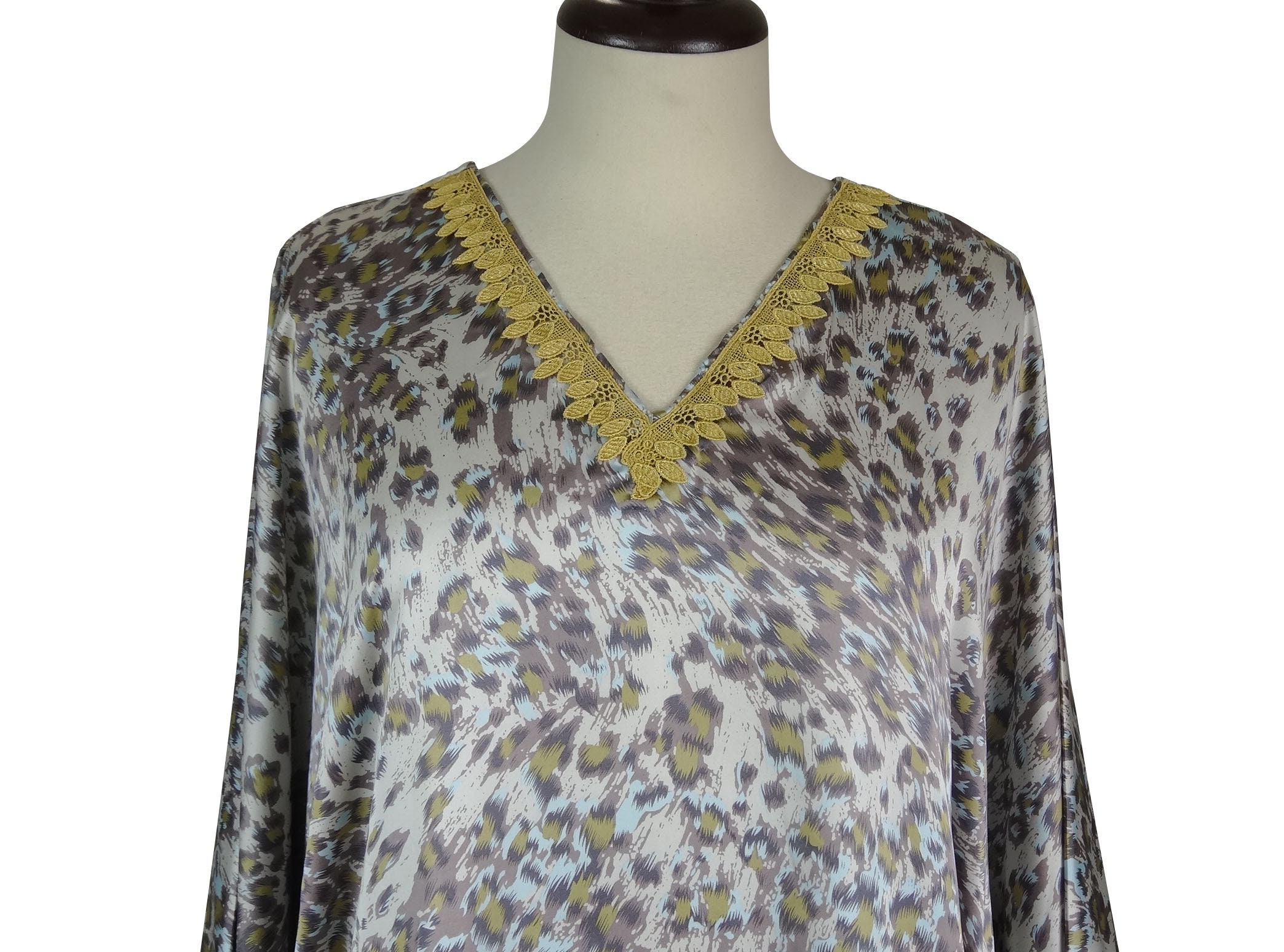 2X 3X 4X 5X Satin Kaftan Batwing Plus 