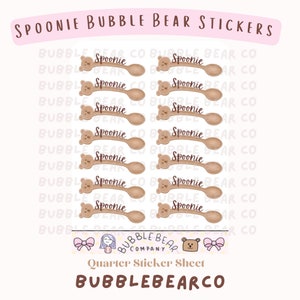 Spoonie Planner Stickers (1.5&quot; Wide) / Chronic Illness Fibromyalgia Planner Stickers/ Chronically Ill / Invisible Sickness Cute Bear Spoon
