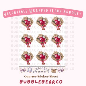 Valentines Flower Bouquet Stickers: Planner & Journal Stickers