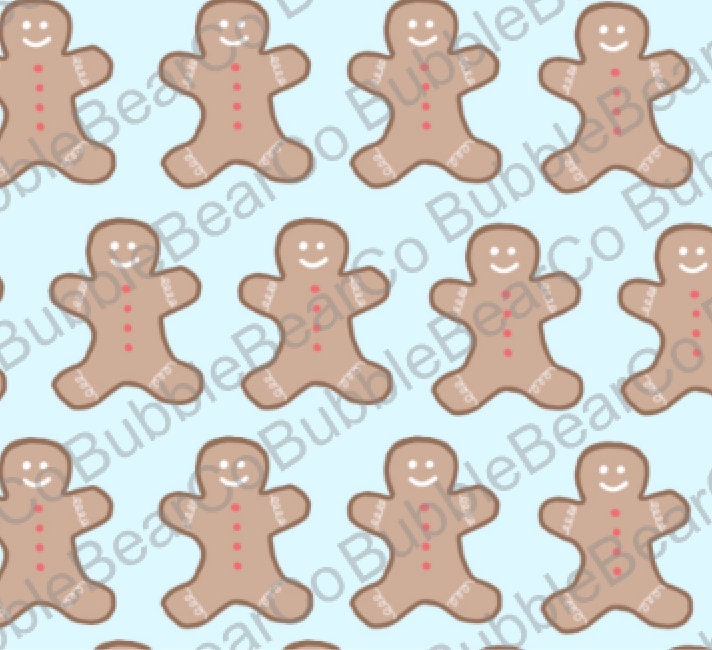 Gingerbread Light Blue Background Digital Vellum/ Gingerbread | Etsy