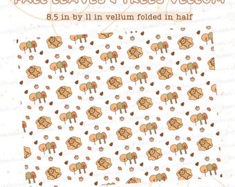 Fall Leaves and Trees Vellum | Cute Bear | For any size planner or journal | BubbleBearCo