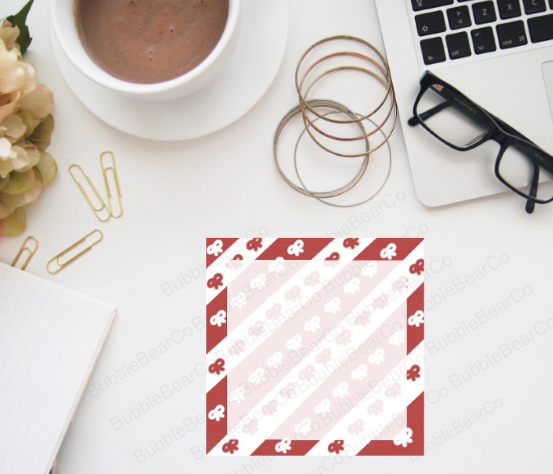 Printable Sticky Notes / Candy Cane Bows Digital Sticky Notes ...