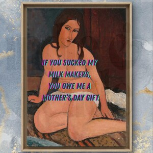 Cartão postal ou pôster engraçado para o Dia das Mães, arte digital bem-humorada para presente de Dia das Mães, cartão de felicitações exclusivo para mães, perfeito para o Dia das Mães