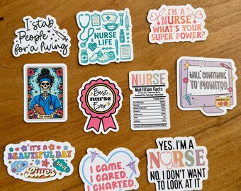 Nurse Sticker Set – Nurse Life Waterproof Vinyl Stickers for Nurses and Nursing Students