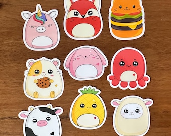 Squishy Plush Inspired Sticker Set | Animals, Food, Fantasy