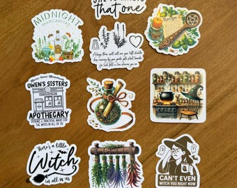Cottagecore Witch Sticker Set: Kitchen Magic, Herbalist, Practical Magic Inspired, curated