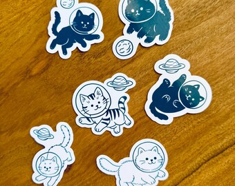 Interstellar Paws: The Meow-ky Way Astro-Cat Sticker Set