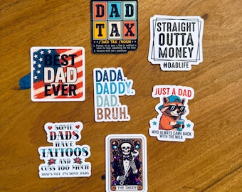 Funny Dad 7pc Sticker Set: Father's Day Gift, Sarcastic Dad Life Vinyl