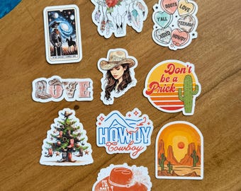 Western Cowgirl Sticker Bundle | Desert Cowboy Aesthetic Vinyl Stickers