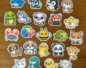 The "Kawaii Menagerie" 20-Piece Mini Sticker Set | Tiny Chibi Animals Micro Stickers