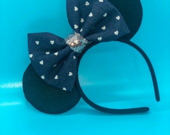 NEW!! Denim / Jean Disney Ears, Hearts Mouse Ears, Minnie Mouse Ears, Mickey Mouse Ears, Minnie Ears, Mickey Ears, Disney Ears, Disney World