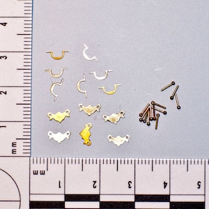 HE-10 Dollhouse Miniature Brass Hardware in 1:12 Scale - Queen Anne Drawer Pulls