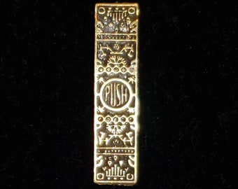 HW-08 Dollhouse Miniature Brass Hardware in 1:12 Scale - Eastlake Windsor &quot;PUSH&quot; Push Plate