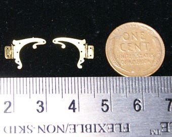 AN-01 Dollhouse miniature brass hinges in 1:12 Scale -   Art Nouveau GSB1 small/upper