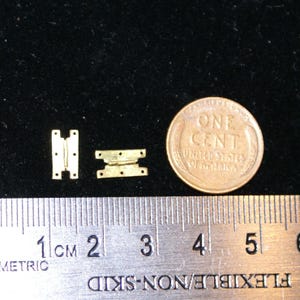 CL-01 Dollhouse miniature brass hinges in 1:12 scale Classic Colonial plain H 4.5 image 1