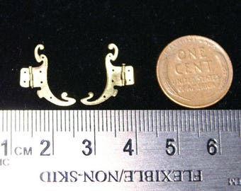 AN-02 Dollhouse miniature brass hinges in 1:12 Scale -  Art Nouveau GSB 1 large/lower