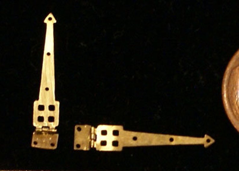 AC02 Dollhouse Miniature Brass Hinges in 112 Scale Arts Etsy