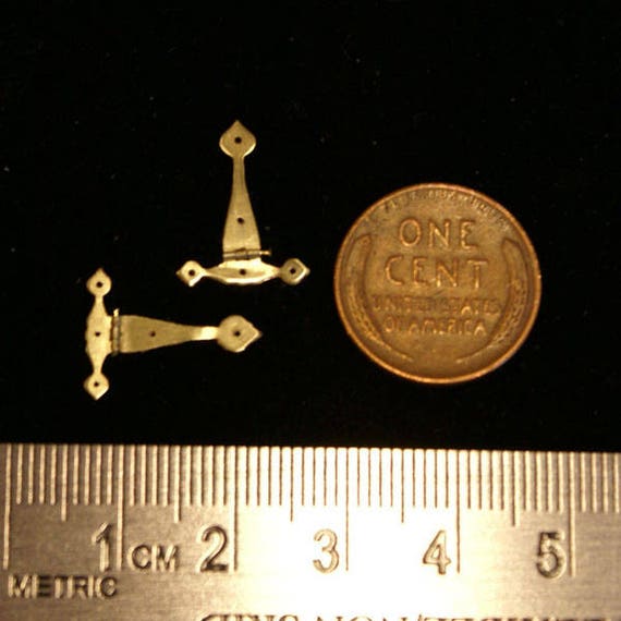 Dollhouse Miniature Brass Square Hinges