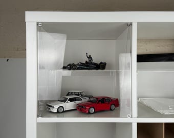 KALLAX 4mm Clear Acrylic front panel to protect and show your collectibles - If you have shelving Please check with us before ordering