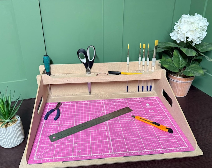 Hobby Workstation & Pink A3 Cutting Matt ideal for Scrap booking Crafter's Modelling Painters Pre Built ready to use