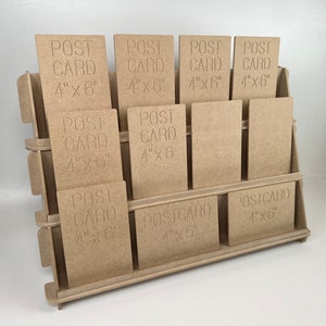3 Tiered Wooden Card DISPLAY STAND with 10mm stoppers Jess347