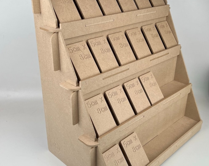 3/4 Tiered Wooden Craft FAIR Point of sale Carded Earrings DISPLAY STAND - 4mm thick 35cm/40cm x 10cm x 4.5cm Shelves Premium Mdf *Nicole