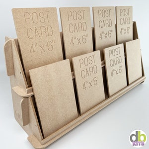 2 Tiered Wooden Card DISPLAY STAND with 10mm stopper
