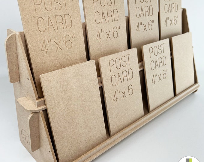 2 Tiered Wooden Craft FAIR Point of sale Card DISPLAY STAND Retail cnc Cut 4mm 47cm x 10cm x 4.5cm Shelves Premium Mdf *Jess - 10mm stopper