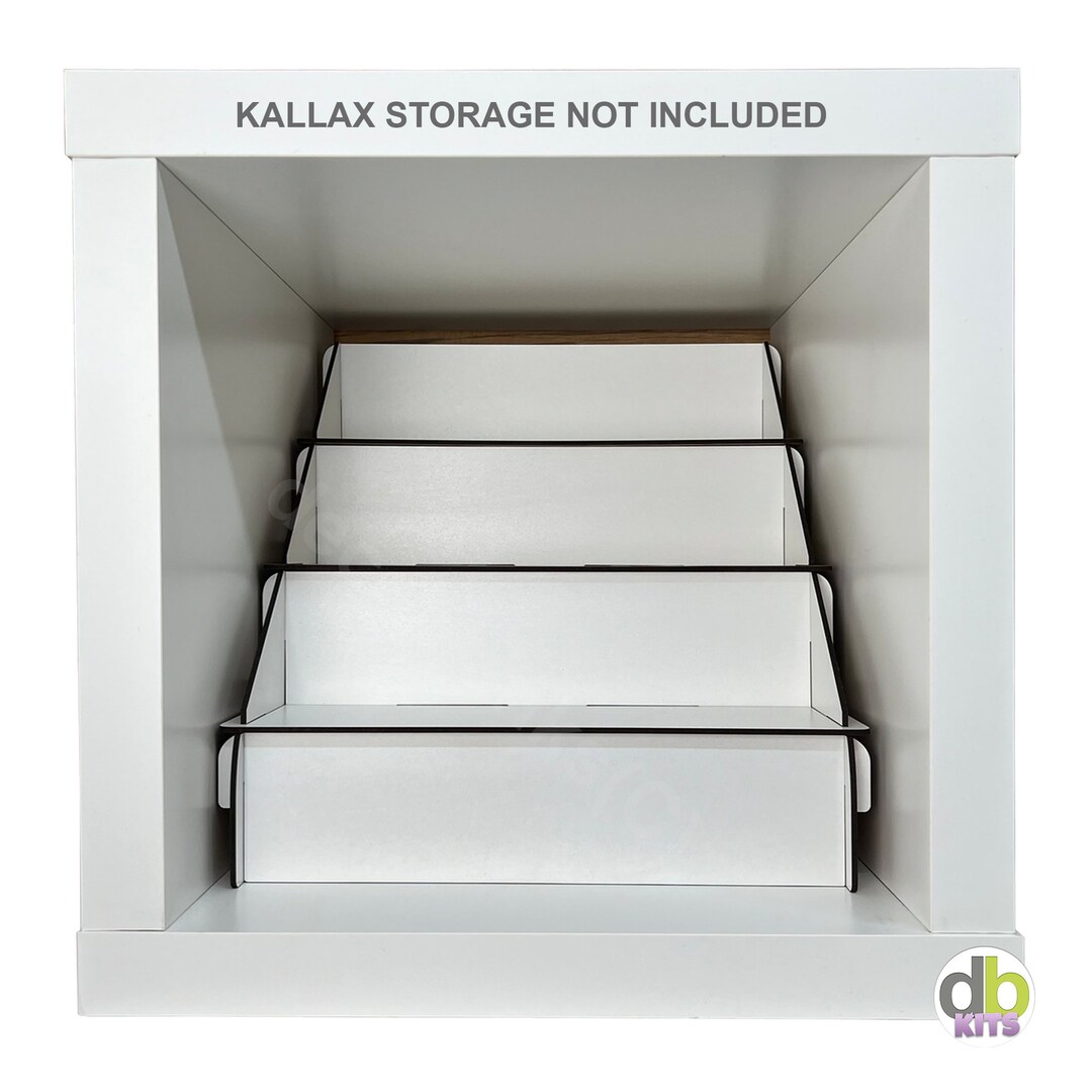 KALLAX White & Brown 3 Shelves Easy Slot Together Display Stand Shelves