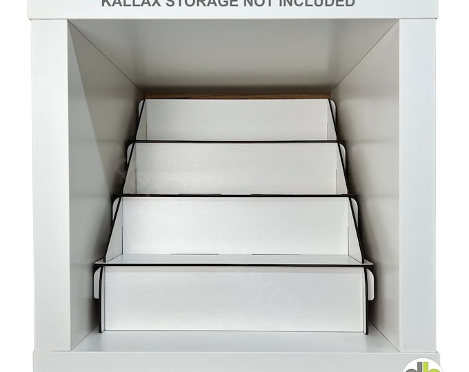 KALLAX White & Brown 3 Shelves - easy slot together display stand - shelves 307mm wide, 80mm height and 85mm deep.