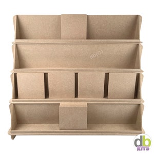 4 Tiered Wooden Craft FAIR Point of sale Card DISPLAY STAND Retail cnc Cut 4mm 47cm x 10cm x 4.5cm Shelves Premium Mdf *Jess