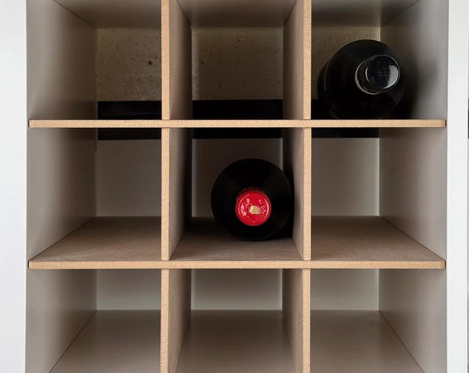 Wooden Kallax insert for the IKEA Kallax 9 Hole Pigeon Storage made from 6mm thick MDF - 9 section divider
