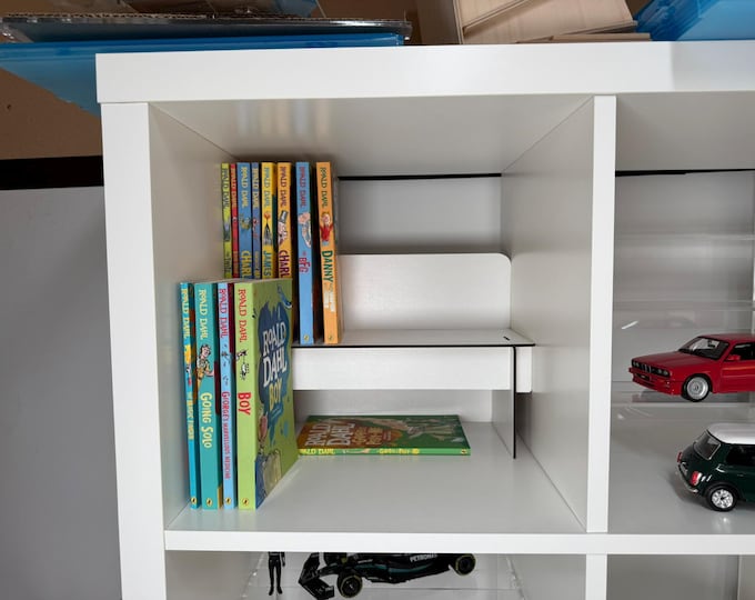 KALLAX MKII Paperback Book Riser Max White/Brown 3mm thick MDF " B-Format " (13cm x 20cm size of book) Riser Cd Dvd Games Riser
