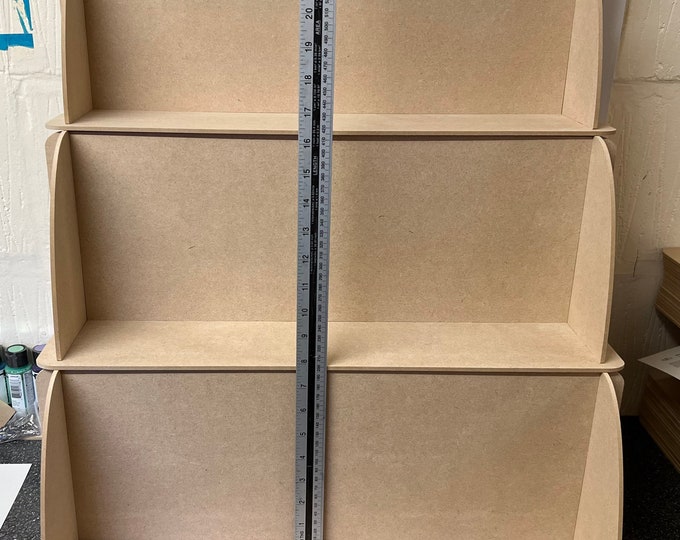 3 Tiered Wooden Craft FAIR Point of sale Full View 20cm Risers
